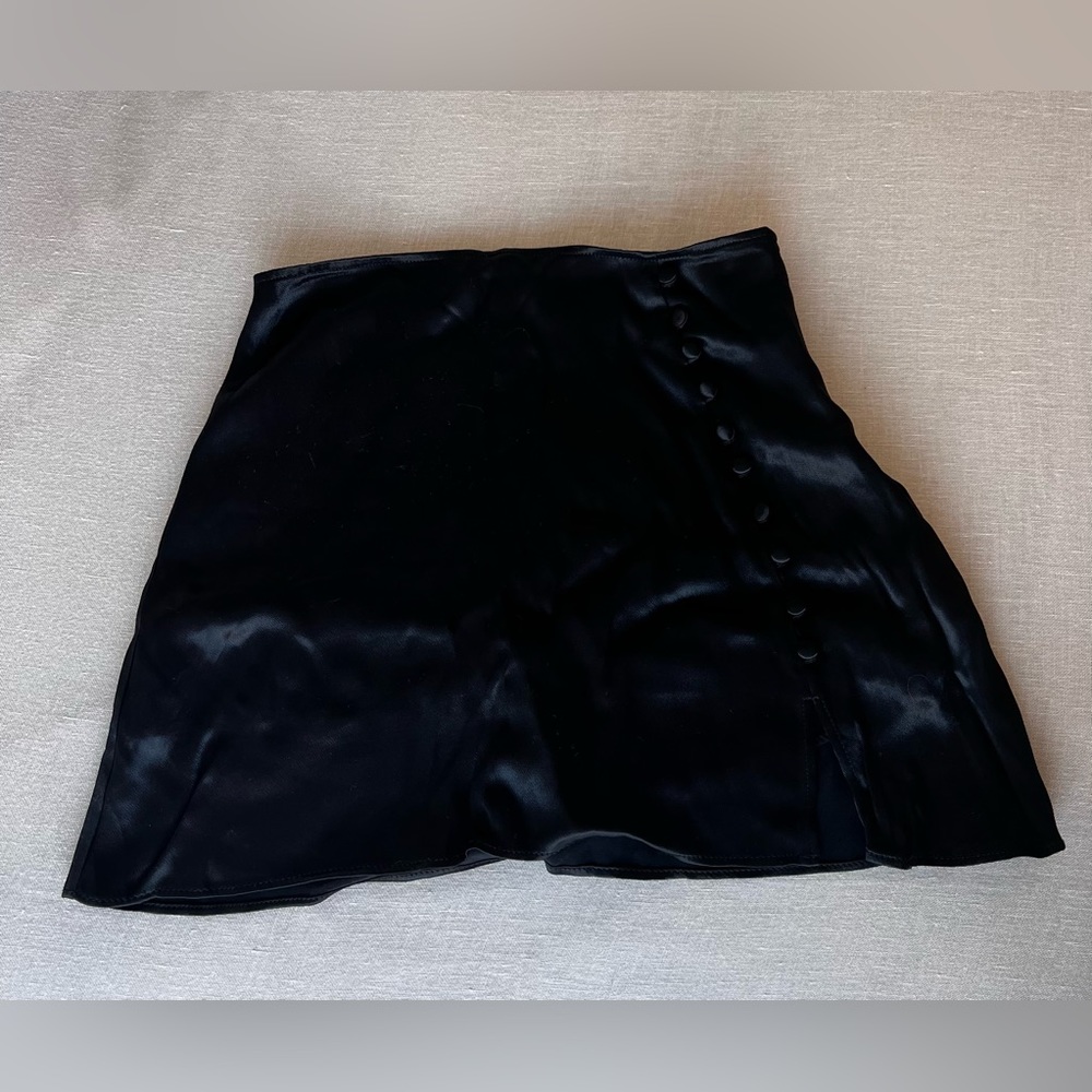 Zara Black Satin Mini Skirt (Never Worn)